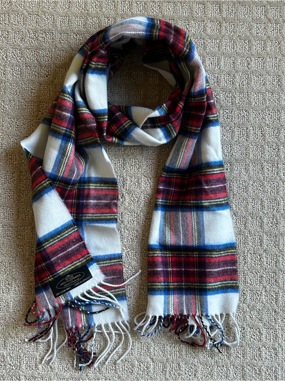 Cashmere Plaid Scarf - 65” X 11 1/2”